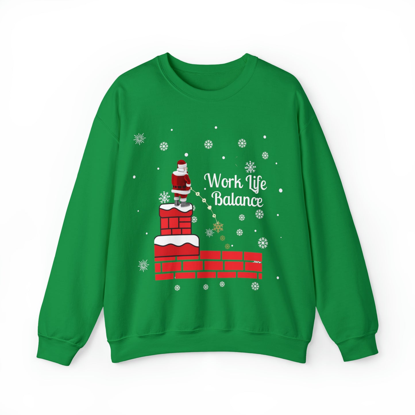 Work Life Balance Snow Unisex Funny Crewneck Sweatshirt, Holiday Shirt, Ugly Christmas Shirt, Holiday Gift