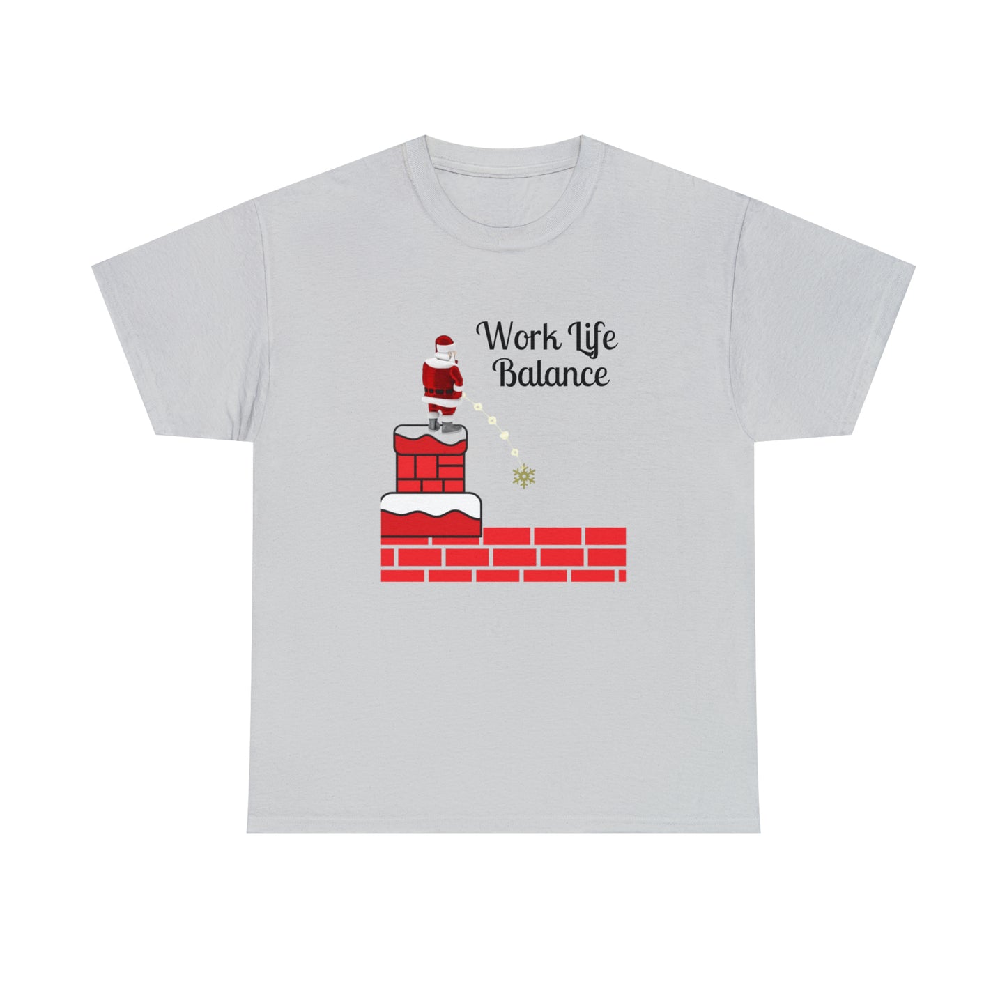 Work Life Balance Unisex Funny Heavy Cotton T Shirt, Holiday Shirt, Ugly Christmas Shirt, Holiday Gift