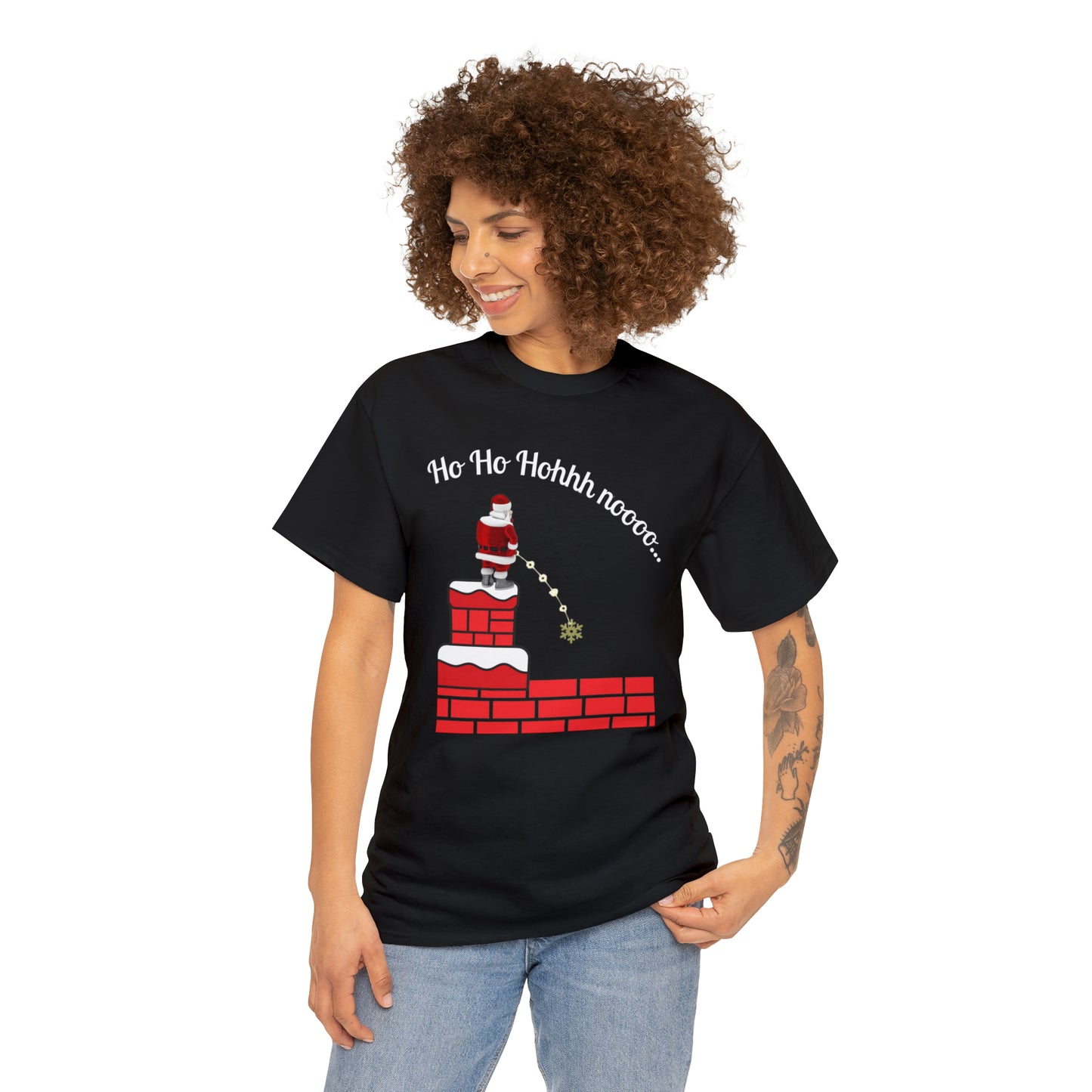 Ho Ho Hoooo No Unisex Funny Heavy Cotton T Shirt, Holiday Shirt, Ugly Christmas Shirt, Holiday Gift