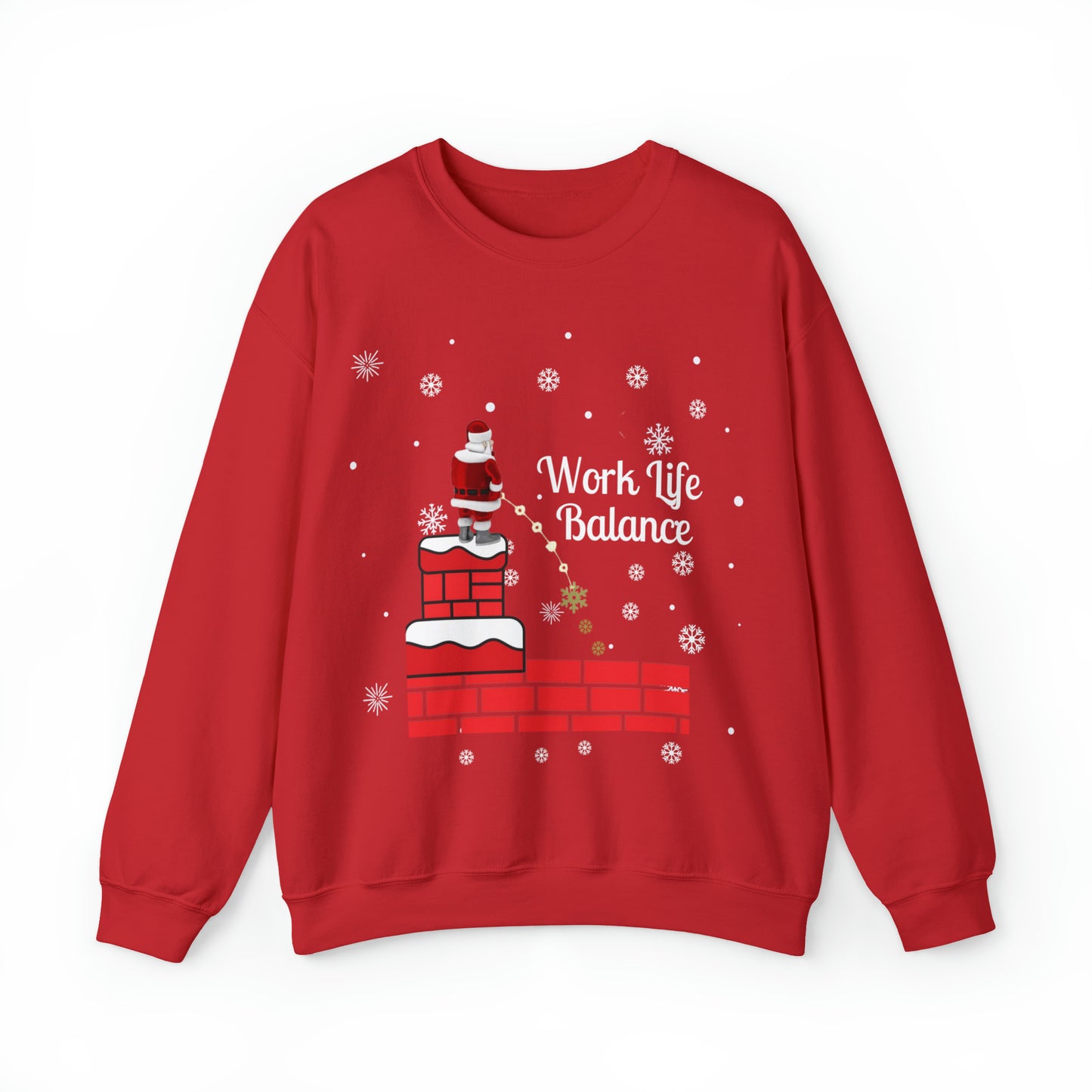 Work Life Balance Snow Unisex Funny Crewneck Sweatshirt, Holiday Shirt, Ugly Christmas Shirt, Holiday Gift