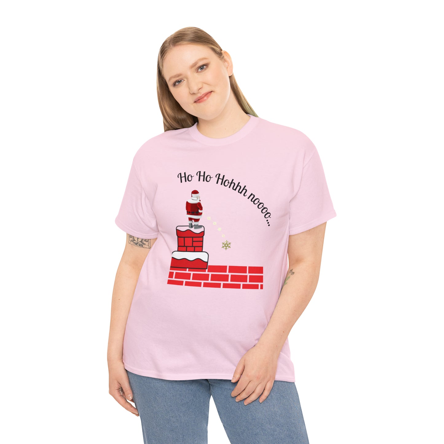 Ho Ho Hoooo No Unisex Funny Heavy Cotton T Shirt, Holiday Shirt, Ugly Christmas Shirt, Holiday Gift