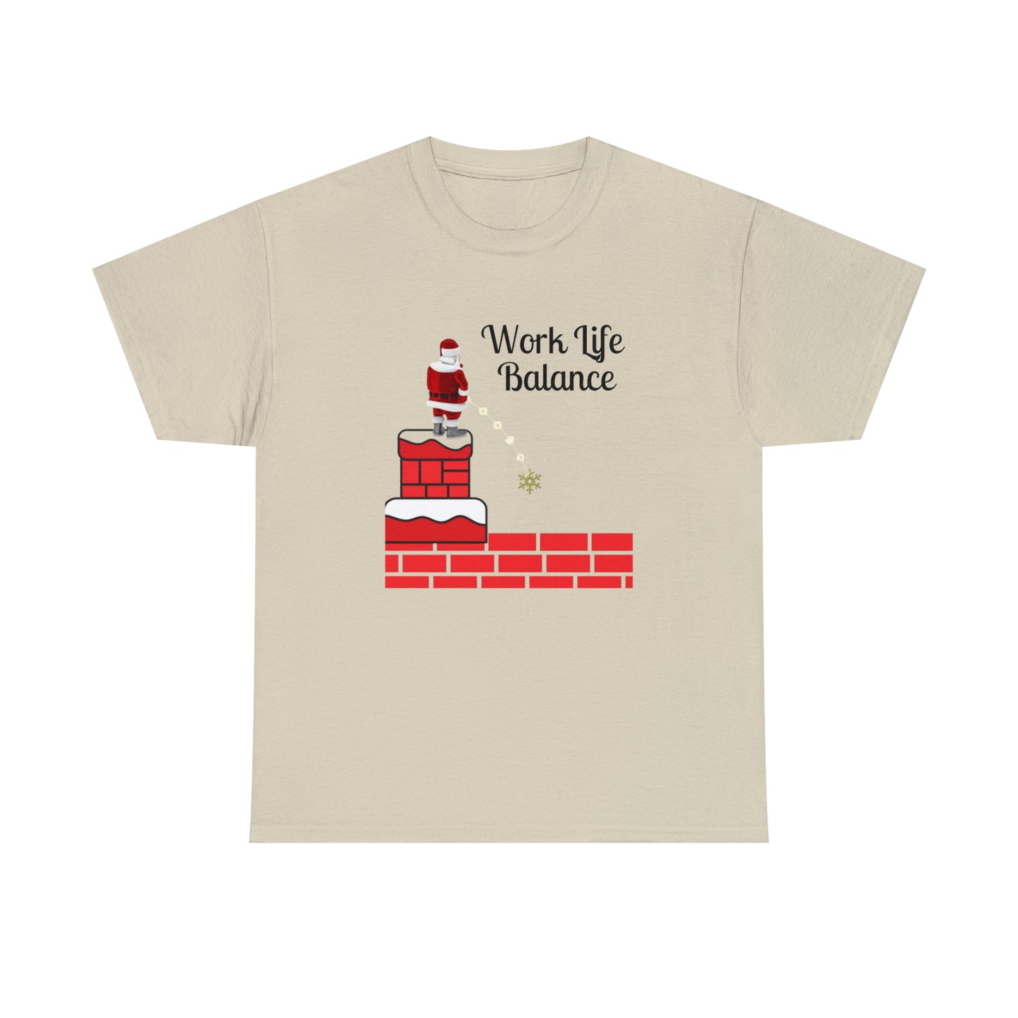 Work Life Balance Unisex Funny Heavy Cotton T Shirt, Holiday Shirt, Ugly Christmas Shirt, Holiday Gift