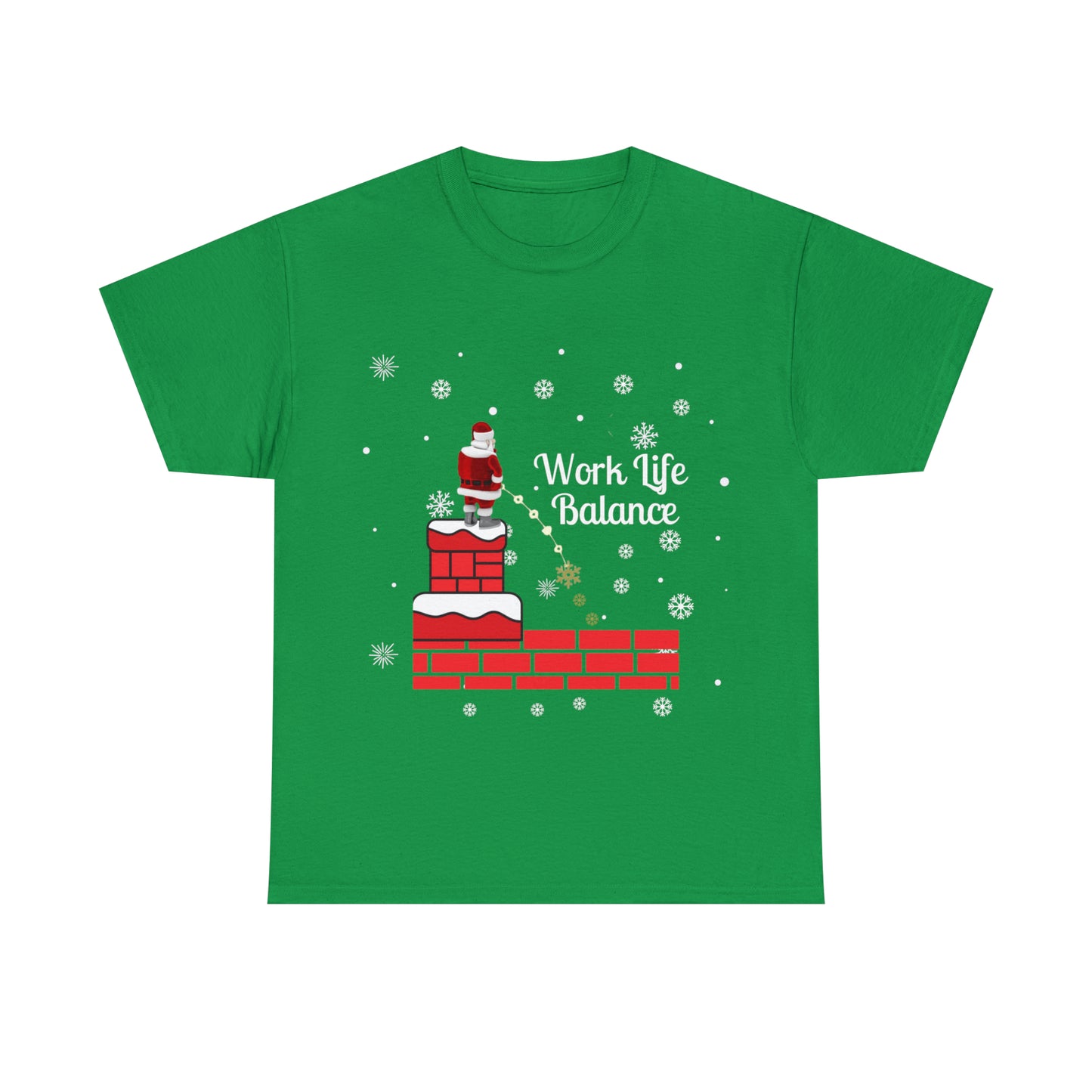 Work Life Balance Snow Unisex Funny Heavy Cotton T Shirt, Holiday Shirt, Ugly Christmas Shirt, Holiday Gift