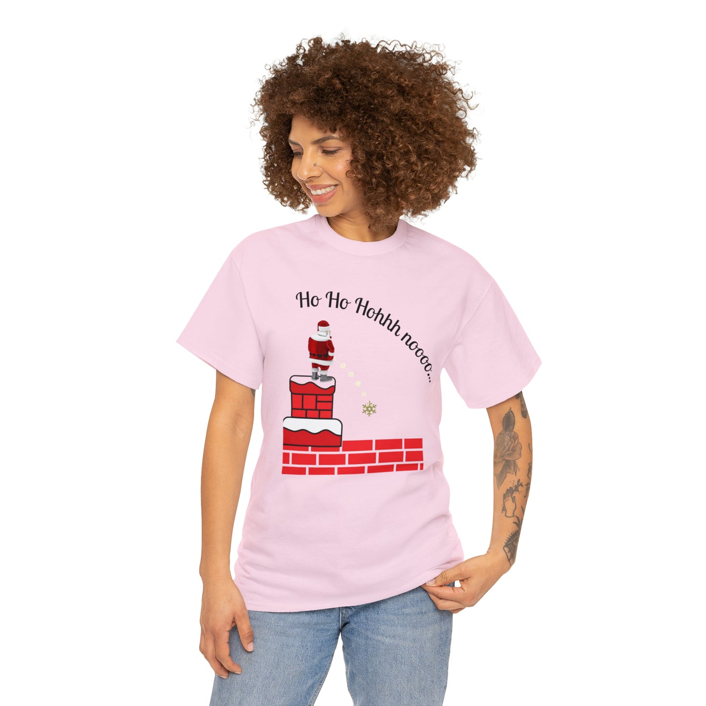 Ho Ho Hoooo No Unisex Funny Heavy Cotton T Shirt, Holiday Shirt, Ugly Christmas Shirt, Holiday Gift