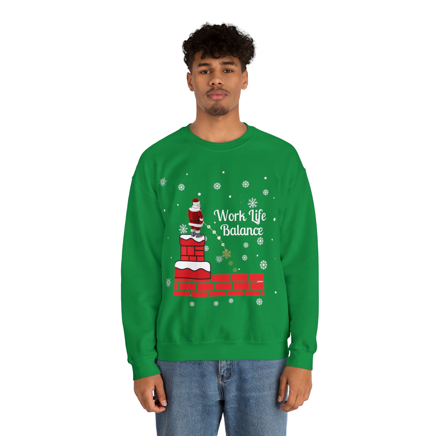 Work Life Balance Snow Unisex Funny Crewneck Sweatshirt, Holiday Shirt, Ugly Christmas Shirt, Holiday Gift