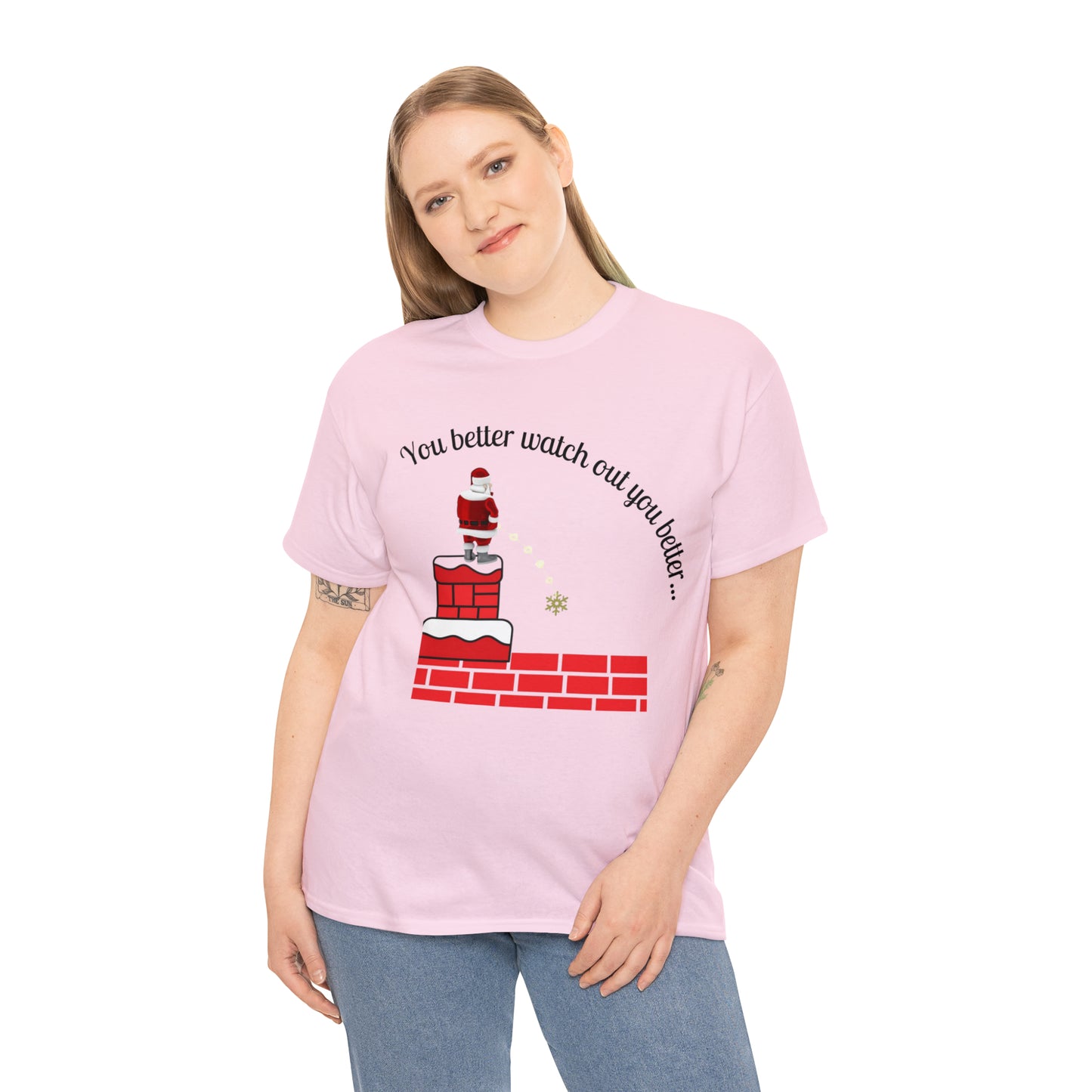 You Better Watch Out Unisex Heavy Cotton T Shirt, Funny Christmas Shirt, Ugly Christmas Shirt, Holiday Shirt