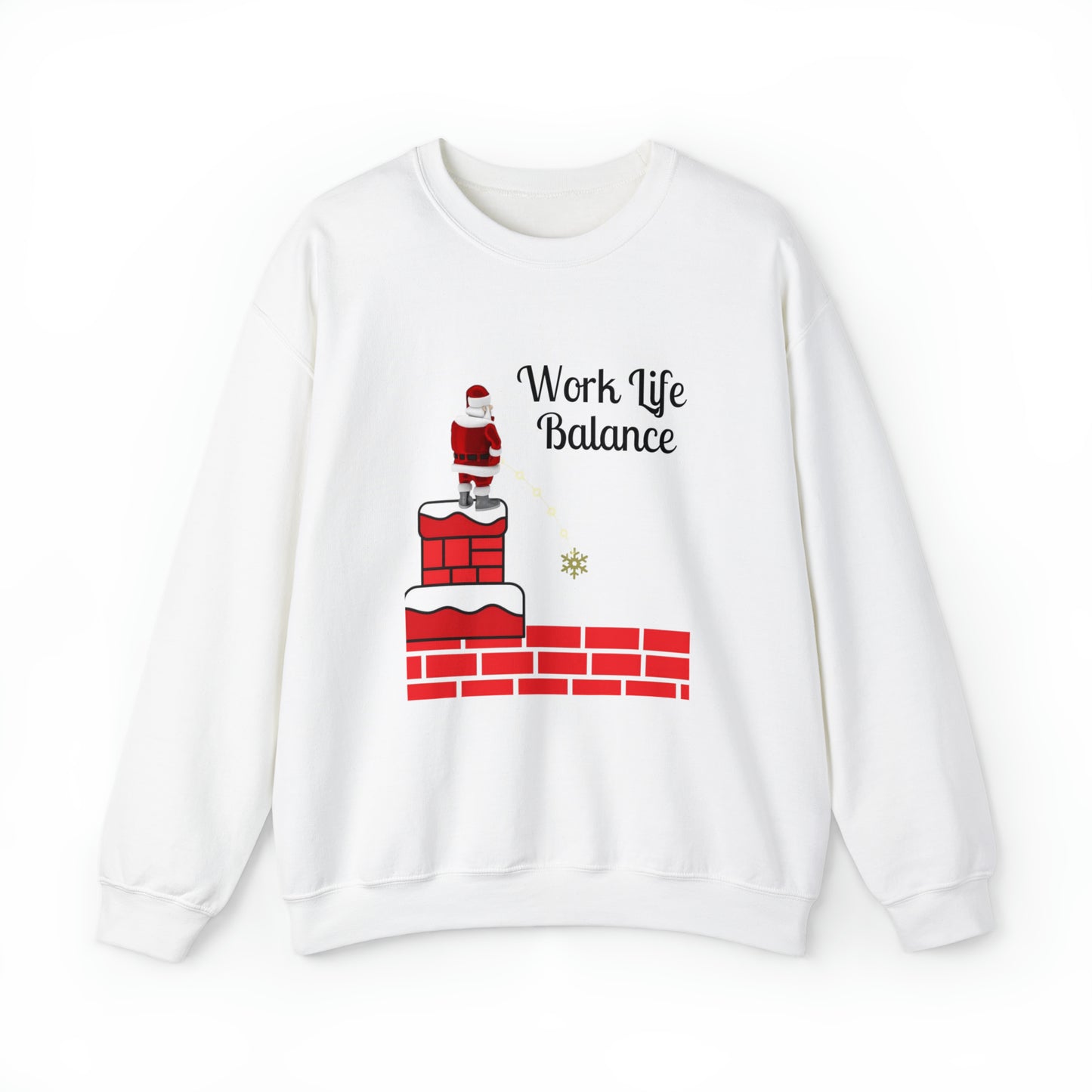 Work Life Balance Unisex Funny Crewneck Sweatshirt, Holiday Shirt, Ugly Christmas Shirt, Holiday Gift