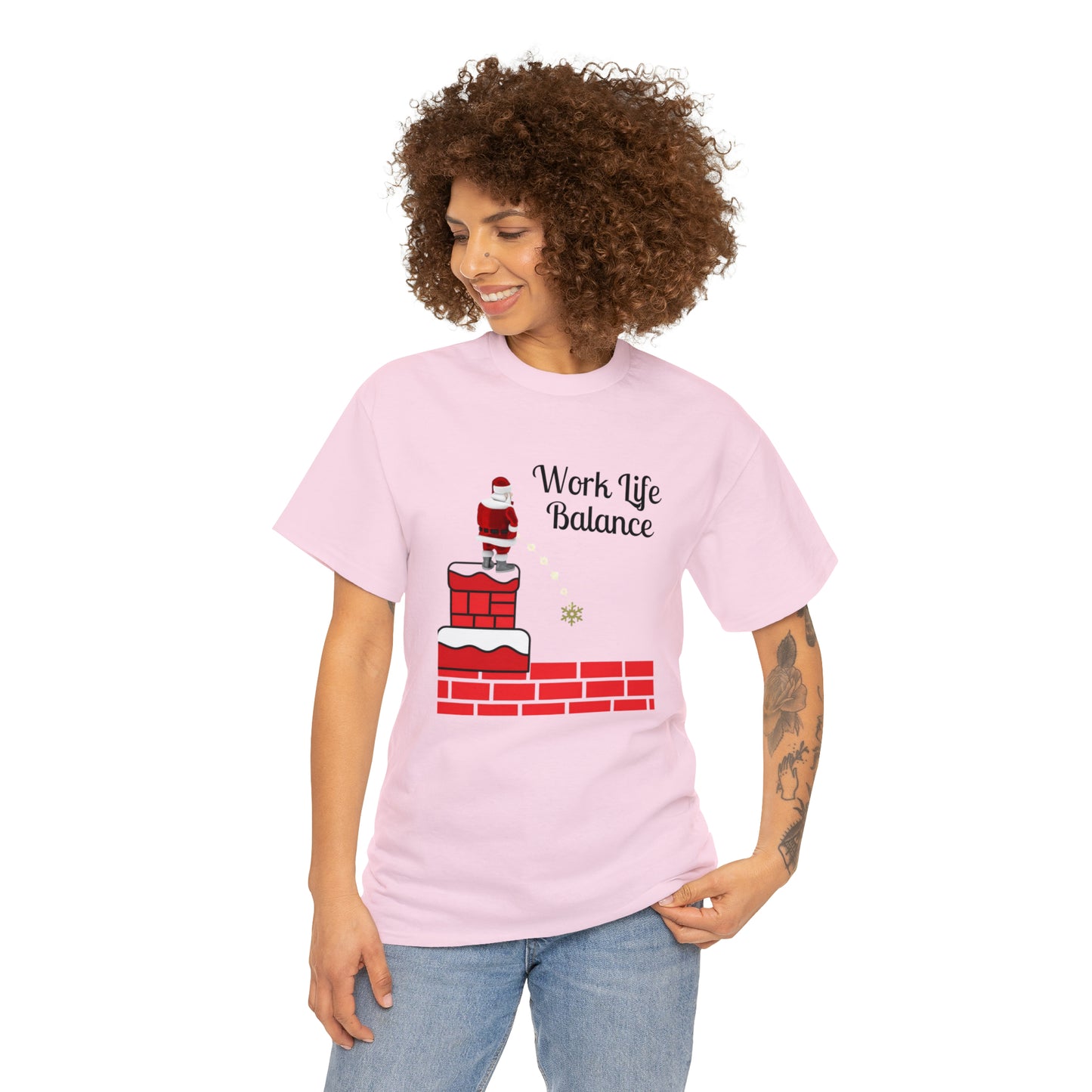 Work Life Balance Unisex Funny Heavy Cotton T Shirt, Holiday Shirt, Ugly Christmas Shirt, Holiday Gift