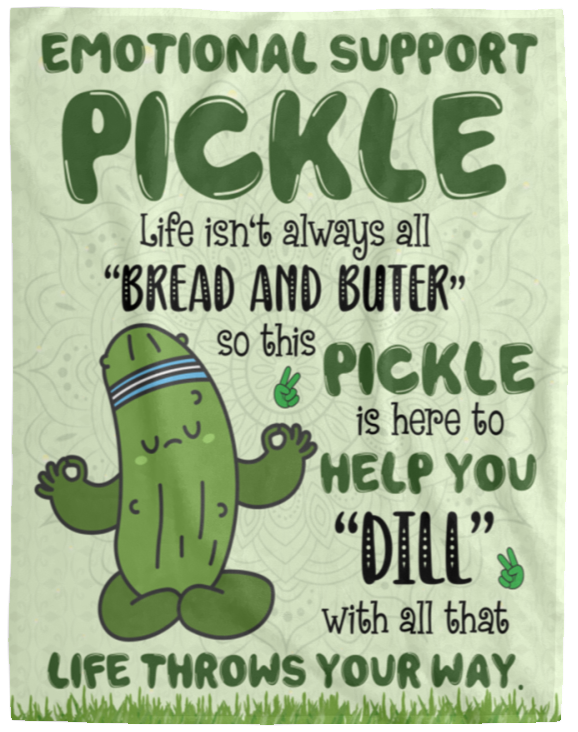 Emotional Support Pickle Cozy Plush Fleece Blanket