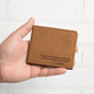 Personalized Leather Wallet Now You'll Always Think of Me Anniversary Gift Father's Day Gift Engraved Wallet Grooms Men Gift Gift for Boyfriend