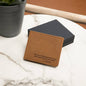 Personalized Leather Wallet Now You'll Always Think of Me Anniversary Gift Father's Day Gift Engraved Wallet Grooms Men Gift Gift for Boyfriend