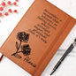 Personalized Birth Month Nov, Crysan Wildflower Poem Leather Journal,Custom Name Notebook, Engraved Journals,Travel Diary Gift for Her