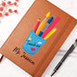 Teacher | Colorful Pencil Design Leather Journal