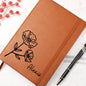 Personalized August Poppy Birth Month Flower | Leather Journal