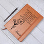 Personalized Feb Violet Birth Month Wildflower Flower Leather Journal with Poem, Name Notebook, Gift for Her