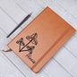 Personalized Birth Month Dec, Holly Wildflower Leather Journal,Custom Name Notebook, Engraved Journals,Travel Diary Gift for Her