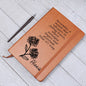 Personalized Birth Month Nov, Crysan Wildflower Poem Leather Journal,Custom Name Notebook, Engraved Journals,Travel Diary Gift for Her