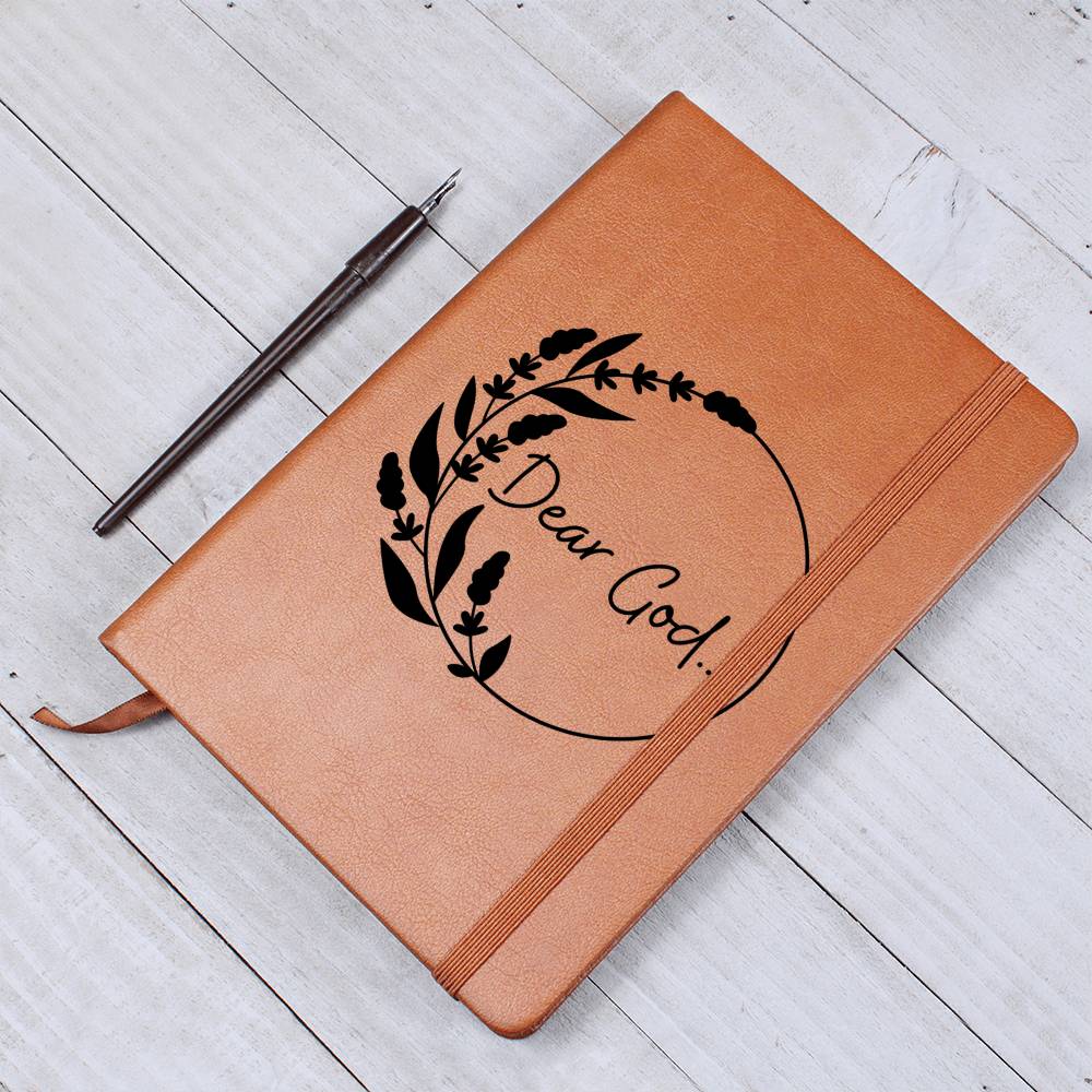 Dear God Flower Wreath | Leather Journal