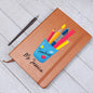 Teacher | Colorful Pencil Design Leather Journal