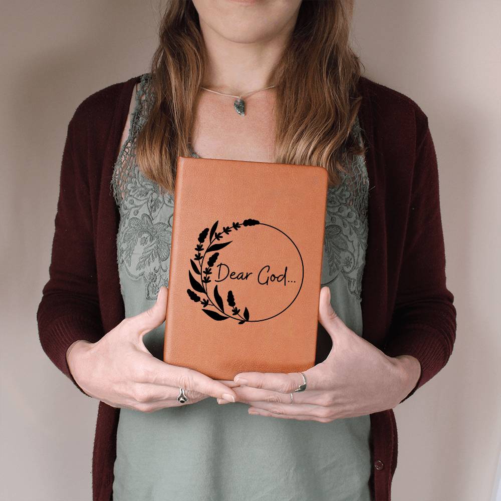 Dear God Flower Wreath | Leather Journal