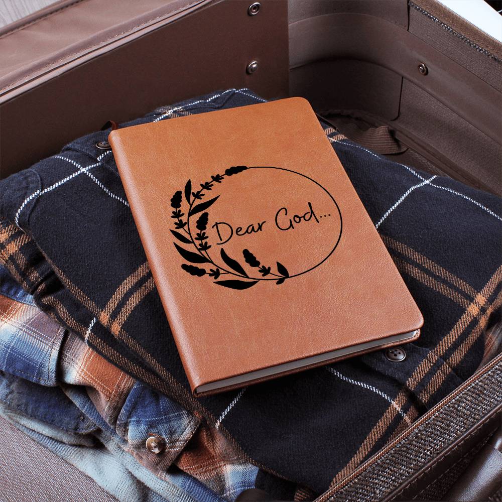 Dear God Flower Wreath | Leather Journal