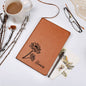 Personalized Birth Month July,Water Lily Wildflower Leather Journal,Custom Name Notebook, Engraved Journals,Travel Diary Gift for Her