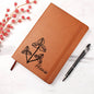 Personalized Birth Month Dec, Holly Wildflower Leather Journal,Custom Name Notebook, Engraved Journals,Travel Diary Gift for Her