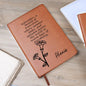 Personalized Birth Month Sep,Morning Glory Wildflower Leather Journal Poem,Custom Name Notebook, Engraved Travel Diary Gift for Her