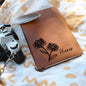 Personalized Birth Month Nov, Crysan Wildflower Leather Journal,Custom Name Notebook, Engraved Journals,Travel Diary Gift for Her