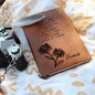 Personalized Birth Month Nov, Crysan Wildflower Poem Leather Journal,Custom Name Notebook, Engraved Journals,Travel Diary Gift for Her