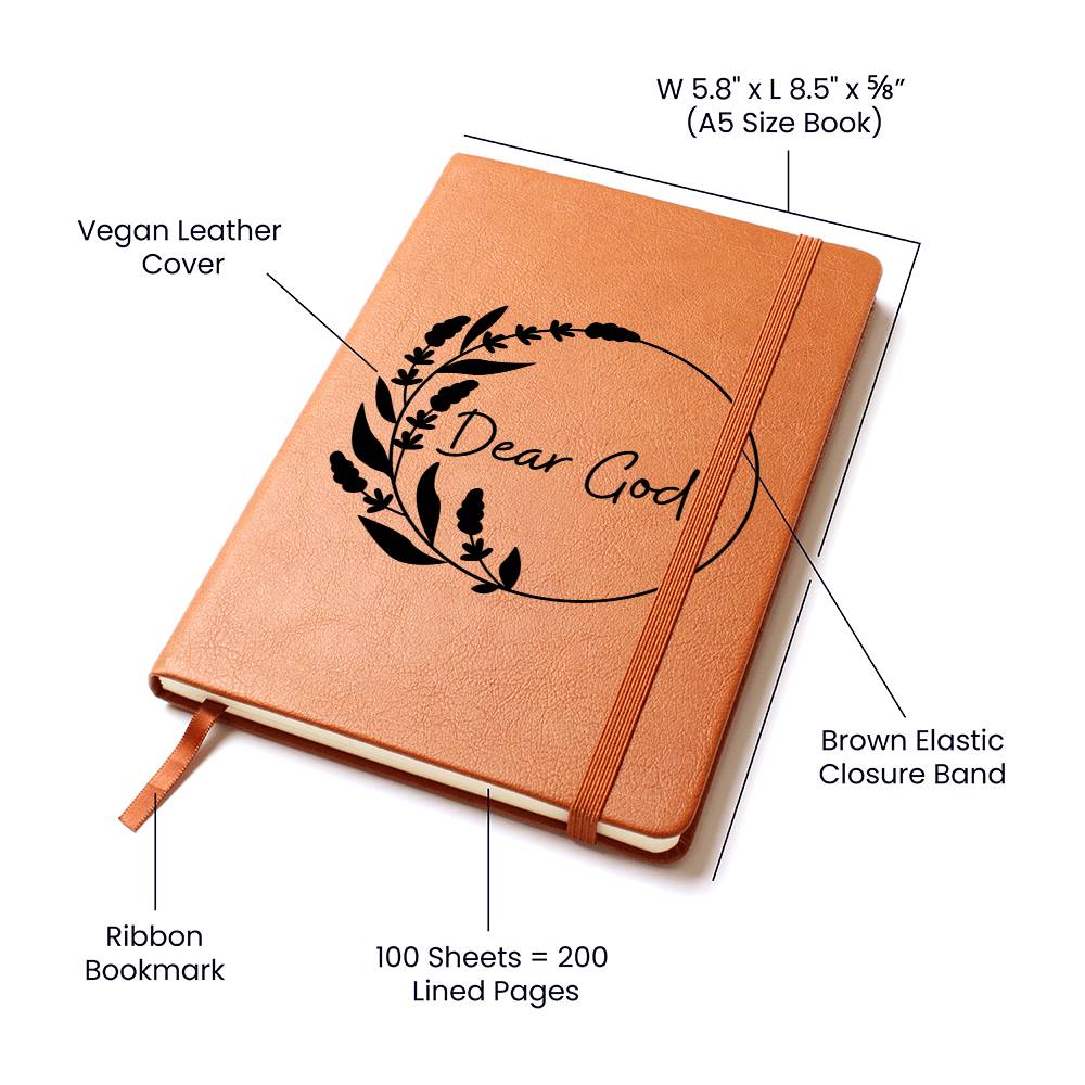 Dear God Flower Wreath | Leather Journal