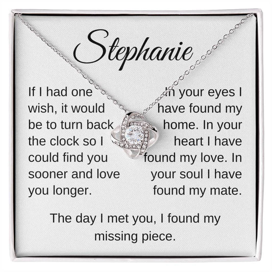 Personalized If I Had One Wish | Love Knot Necklace