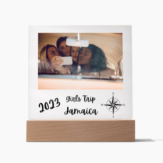 Personalized Girls Destination Trip | Acrylic Square Plaque