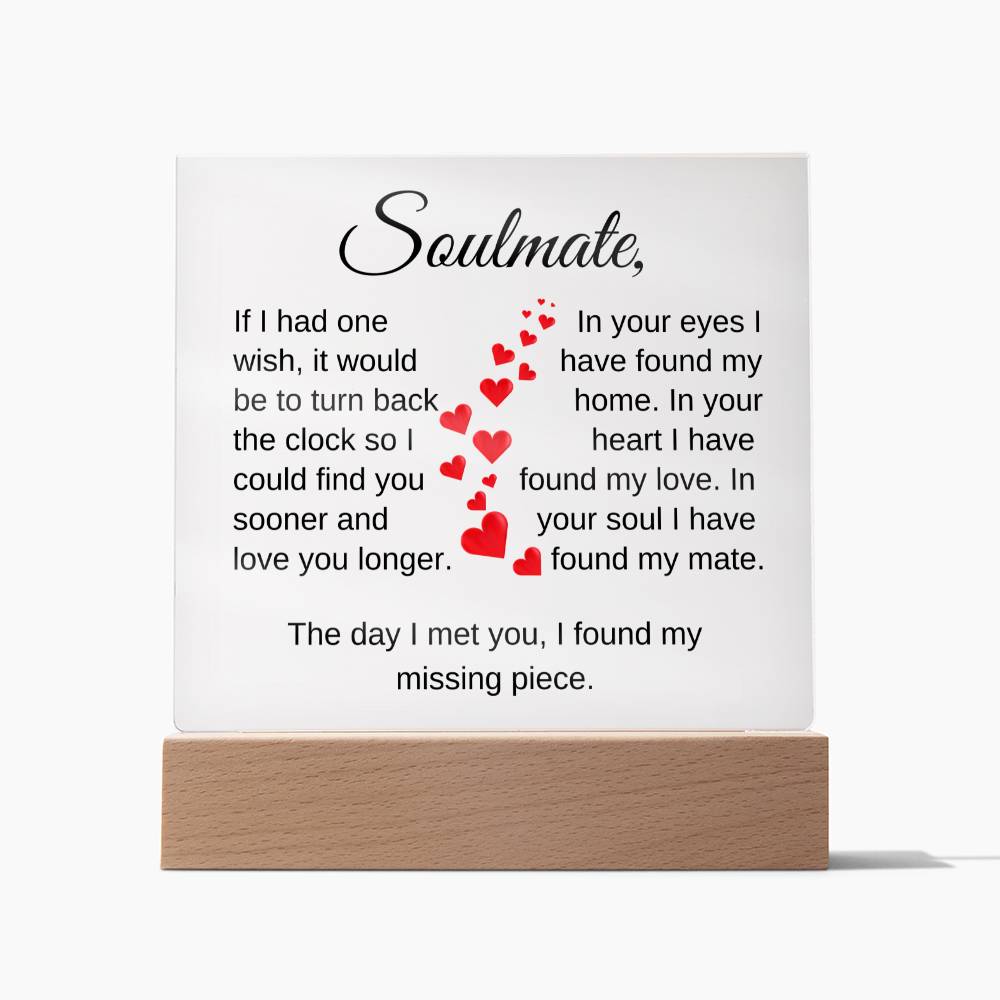 Soulmate I Found My Missing Piece | Square Acrylic Plaque