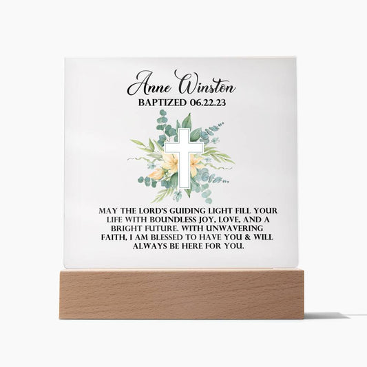 Personalized Faith Baptism Square Acrylic Plaque