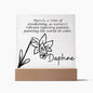 Personalized March Birth Month Flower Acrylic Sign, Custom LED Sign Birth Month WildFlowers,Custom made Signs,Personalized name plaque decor