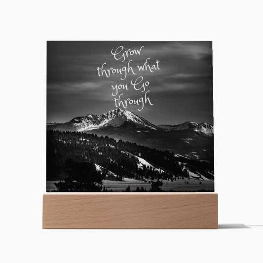 Grow Through What You Go Through | Square Acrylic Plaque
