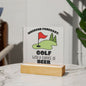 Weekend Forecast Golf | Square Acrylic Plaque
