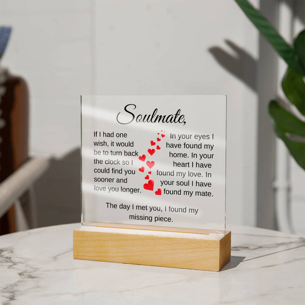 Soulmate I Found My Missing Piece | Square Acrylic Plaque