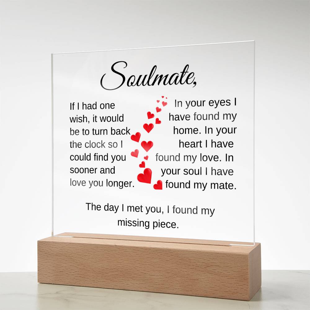 Soulmate I Found My Missing Piece | Square Acrylic Plaque
