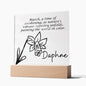Personalized March Birth Month Flower Acrylic Sign, Custom LED Sign Birth Month WildFlowers,Custom made Signs,Personalized name plaque decor