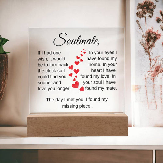 Soulmate I Found My Missing Piece | Square Acrylic Plaque
