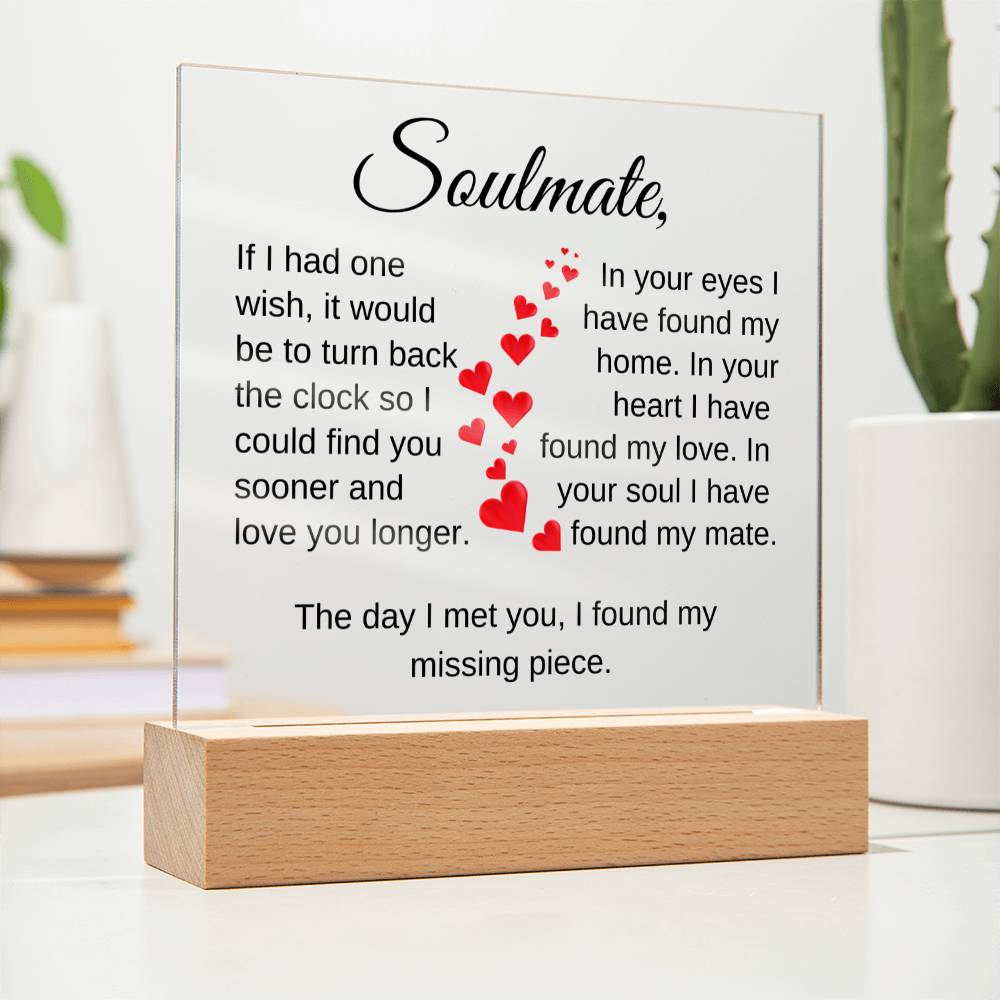 Soulmate I Found My Missing Piece | Square Acrylic Plaque