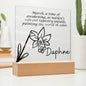 Personalized March Birth Month Flower Acrylic Sign, Custom LED Sign Birth Month WildFlowers,Custom made Signs,Personalized name plaque decor