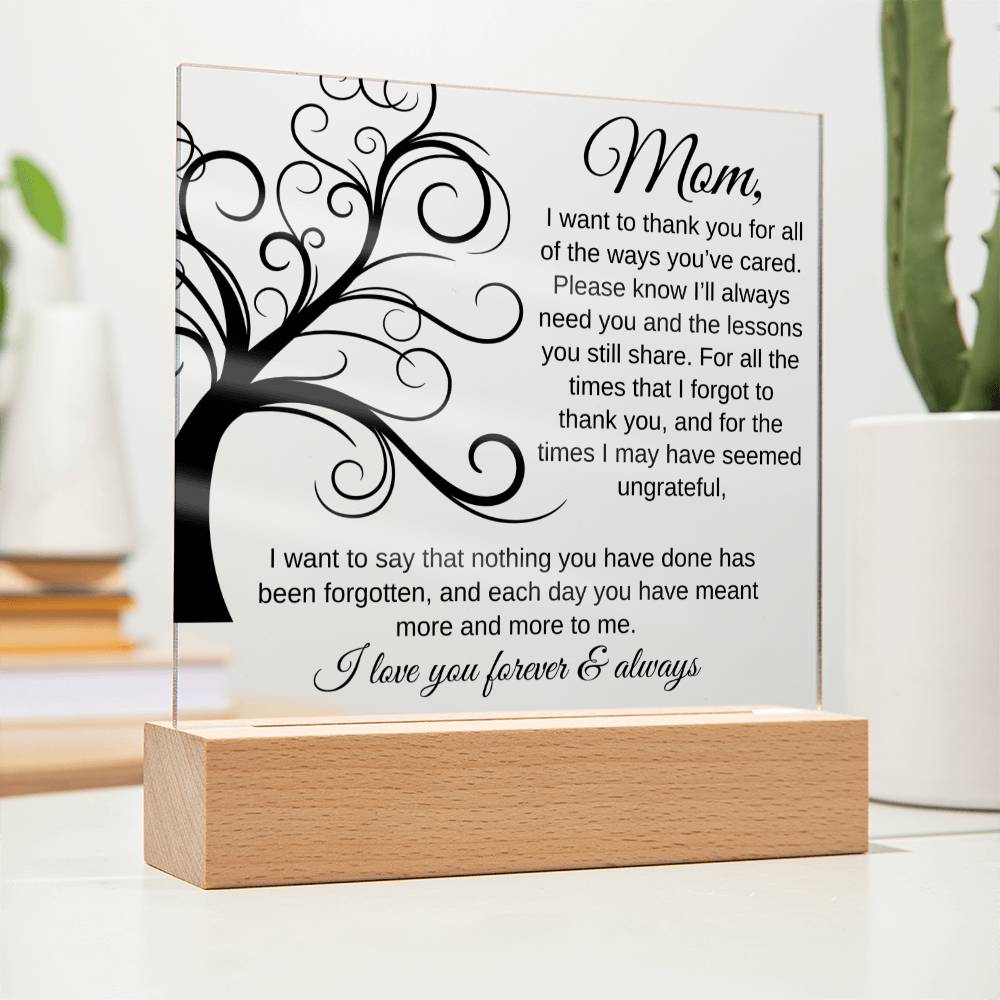 Thank You For All The Ways You've Cared | Square Acrylic Plaque