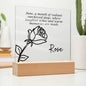 Personalized June Birth Month Flower Acrylic Sign, Custom LED Sign Birth Month WildFlowers,Custom made Signs,Personalized name plaque decor