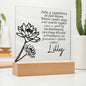 Personalized July Birth Month Flower Acrylic Sign, Custom LED Sign Birth Month WildFlowers,Custom made Signs,Personalized name plaque decor