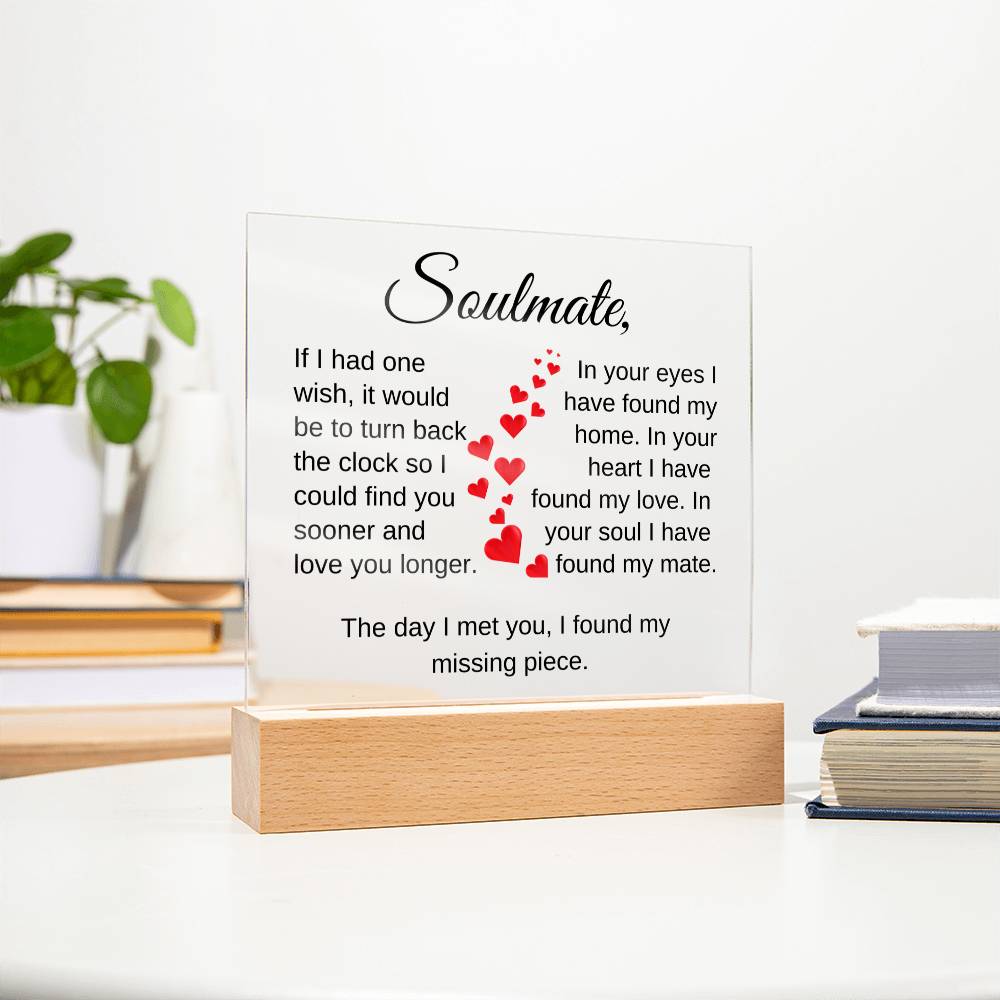 Soulmate I Found My Missing Piece | Square Acrylic Plaque