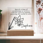 Personalized March Birth Month Flower Acrylic Sign, Custom LED Sign Birth Month WildFlowers,Custom made Signs,Personalized name plaque decor