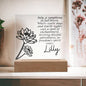 Personalized July Birth Month Flower Acrylic Sign, Custom LED Sign Birth Month WildFlowers,Custom made Signs,Personalized name plaque decor